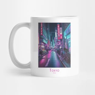 Abstract Vintage Retro Tokyo Japan Night Lights Mug